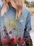 Floral-Print Floral Cotton-Blend Long Sleeve Sweatshirts & Hoodies
