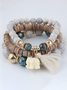 JFN  Alloy Vintage Boho Beads Tassel Bracelet