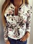 Casual Floral Outerwear