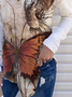 Casual Butterfly Cowl Neck Tops