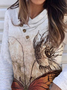 Casual Butterfly Cowl Neck Tops