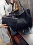 JFN Simple Plain  Handbag Two Pieces  Women's   Shopping Bag Handbag