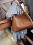 JFN Simple Plain  Handbag Two Pieces  Women's   Shopping Bag Handbag