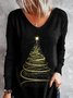 The Christmas Tree  Casual V Neck Top