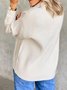 Casual Solid Polo Loosen Button Sweater