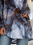 JFN Asymmetrical Cowl Neck Colorblock Tunic Tops