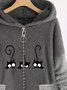 JFN Furry Hooded Pocketed Casual Coat