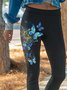 Butterfly Cotton Blends Casual Leggings