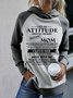 Letter Loosen Hooded Casual Sweater