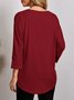 JFN Round Neck Solid Basic Tunic Tops