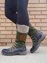 Retro Stitching Wool Martin Combat Boots