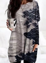 Color Block Regular Fit Cotton Blends Casual Knitting Dress