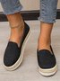 Simple Plain Fabric Platform Shoes