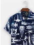 Mens Star Wars Aerospace Machine Print Casual Breathable Short Sleeve Hawaiian Shirts
