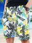 Men's Print Beach Shorts Quick Dry Drawstring Hawaiian Swim Trunks Casual Elastic Waist Printed Swimming Shorts