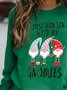 Christmas Casual Cotton Blends Current Affairs Sweatshirt