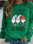 Christmas Casual Cotton Blends Current Affairs Sweatshirt