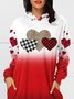 Valentine's Day Hooded Long Sleeve Printed Skirt