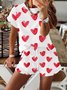Valentine's Day casual T-shirt and shorts two-piece suit