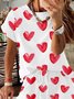 Valentine's Day casual T-shirt and shorts two-piece suit