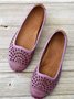 JFN  Retro Distressed Hollow Woven Flat Shoes