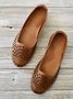 JFN  Retro Distressed Hollow Woven Flat Shoes