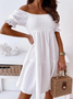 Loosen Casual Cotton Blends Short sleeve women Dress