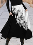 Floral Casual Crew Neck Long sleeve Knit Dress