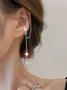 JFN Star Chain Rhinestone Earrings Ear Cuff