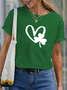 JFN Round Neck Heart Leaves T-Shirt/Tee