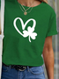 JFN Round Neck Heart Leaves T-Shirt/Tee