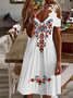 JFN Cold Shoulders Floral Tribal Mexican Prom Dress