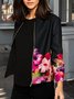 Floral print knitted spring designer women's jacket