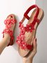 Rhinestone Crystal Lace Flower Wedding Bridal Sandals