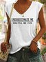 Women's Sleeveless Tank Top Camisole Summer Letter Cotton-Blend V Neck Going Out Casual Top Black