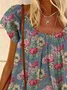 JFN Round Neck Floral Vacation Blouse