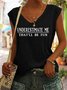 Women's Sleeveless Tank Top Camisole Summer Letter Cotton-Blend V Neck Going Out Casual Top Black