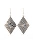 JFN  Vintage Distressed Diamond Engraved Textured Abalone Earrings