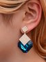 JFN  Full Diamond Geometric Gemstone Earrings