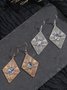 JFN  Vintage Distressed Diamond Engraved Textured Abalone Earrings