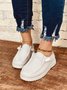 JFN  Casual Lightweight Canvas Lace-Up Flats