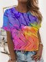JFN Crew Neck Abstract Casual T-Shirt/Tee