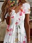 JFN Scallop Neck floral Vacation Midi Dress