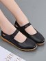 JFN  Solid Color Hollow Velcro Commuter Mary Jane Shoes