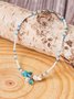 JFN  Seashell Anklet Starfish Turquoise Ankle Bracelet Silver Foot Chain Jewelry for Women and Girls