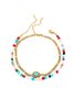 JFN 2Pcs Beach Resort Style Colorful Beaded Turquoise Multilayer Anklet Sets