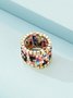 JFN Bohemian Resort Style Colorful Rice Beads All-in-One Multi-layer Ring