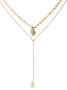 JFN Vintage Y-Shaped Double Shell Pendant Necklace