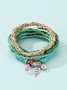 JFN Boho Beach Colorful Rice Beads Multilayer Bracelet Set