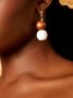 JFN Boho Ethnic Wood Beaded Earrings